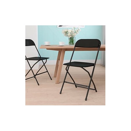 Global Industrial Plastic Folding Chair, 800 lbs. Capacity, Black B1105791